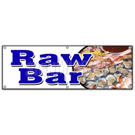 Signmission RAW BAR BANNER SIGN clams oysters beer fresh cold sushi cocktails B-72 Raw Bar